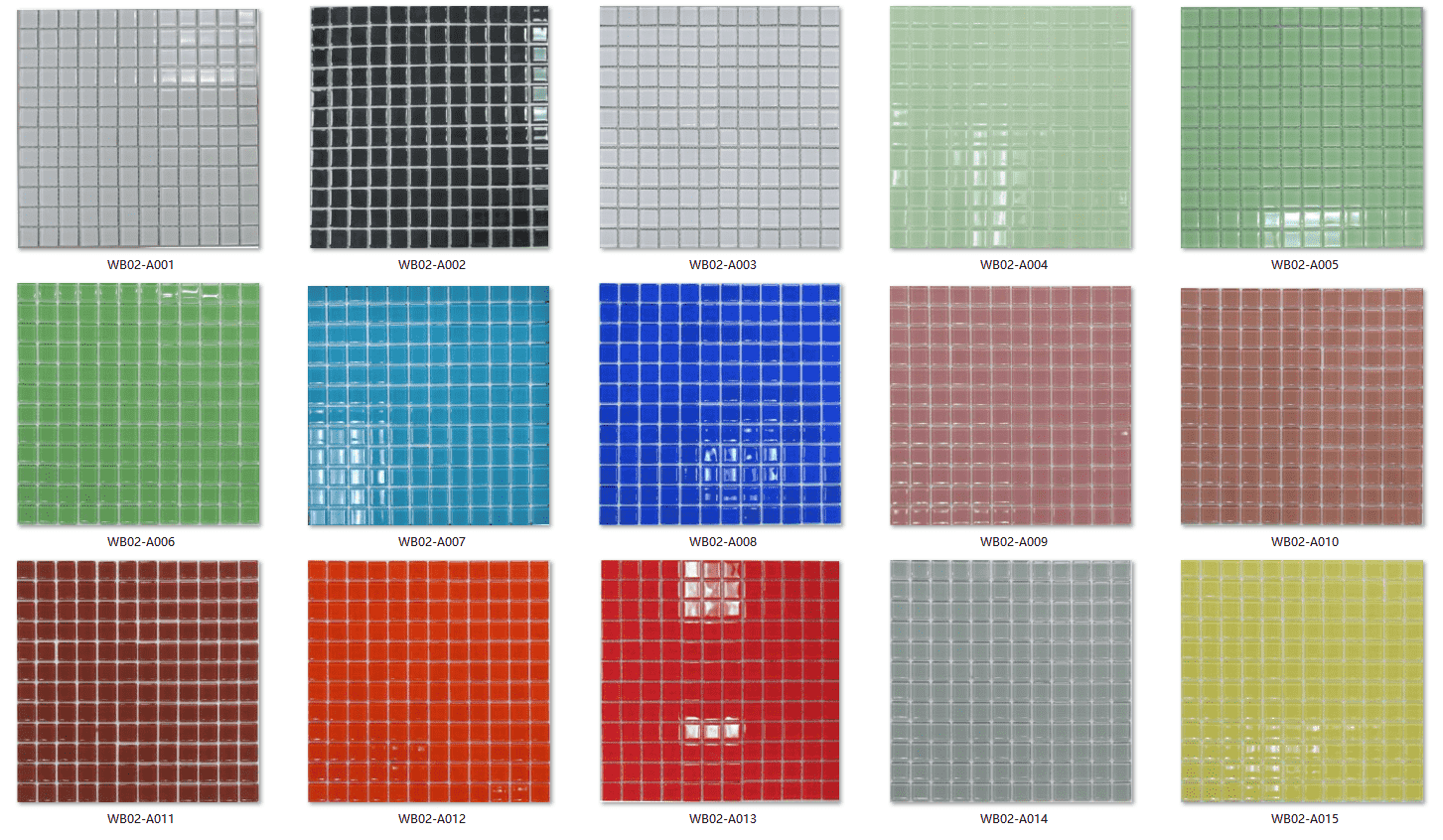 single color 23*23mm square crystal mosaic