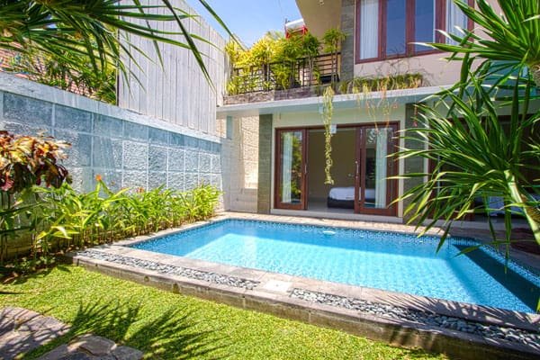 pool in backyard