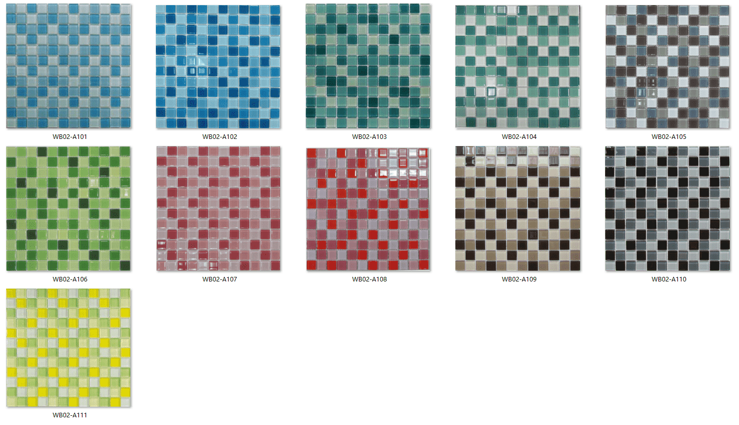 color mixing 23*23mm square crystal mosaic wb02 a1