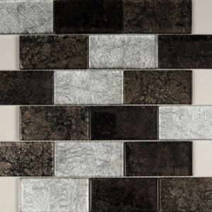 unique style black and white gold foil glass mosaic wb10 b1