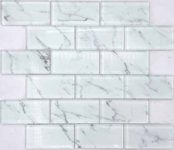 inkjet carrara marble effect ultrawhite glass mosaic wb10 b2