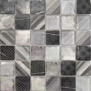 gray tone inkjet glass mosaic with marble and cement patterns wb13 a3