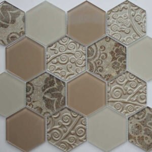 3d visual hexagonal glass mosaicwb17 a1