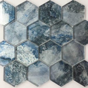 hexagonal glass mosaic with inkjet design wb17 a3